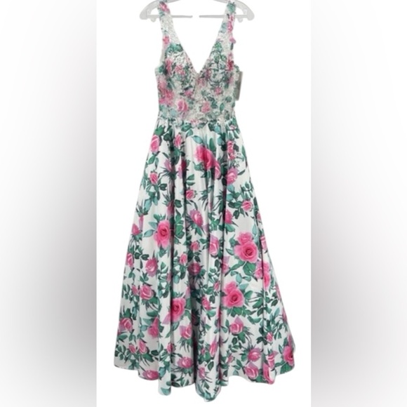 JVN by Jovani Floral Beaded Gown NWT - Picture 7 of 11